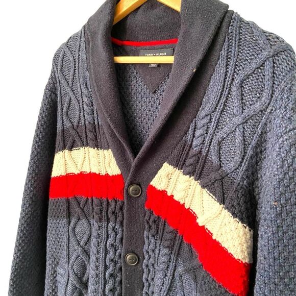 Tommy Hilfiger Front Button Knit Sweater Cardigan in Men's Size Large - Picture 4 of 8